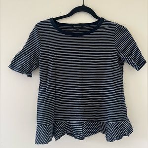 Striped Top with Ruffle Detail